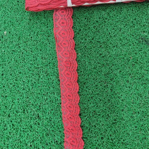 Heavy Coral Organza Designer Border Lace – 20 Meter