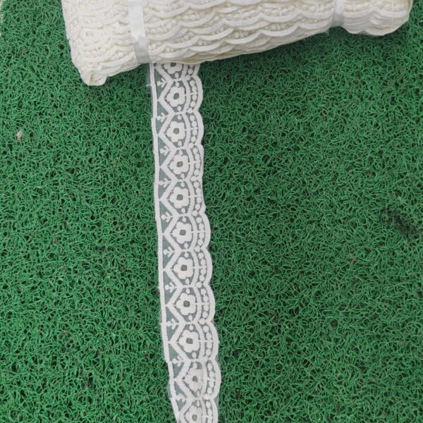 Classic White Organza Net Embroidery Lace – 20 Meter