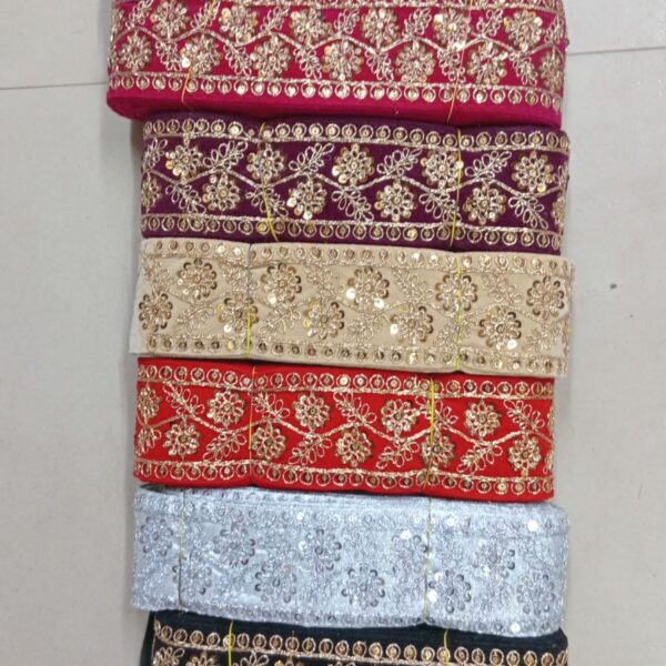 Classic Floral Net Velvet Lace – 9 Meter