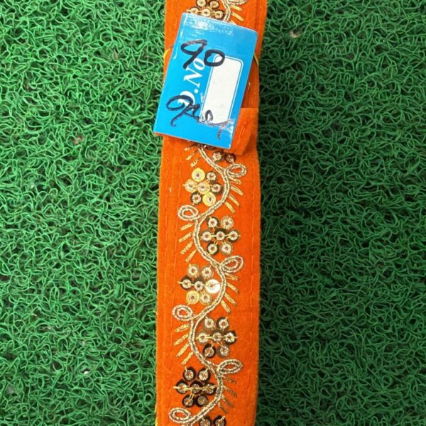 Designer Embroidery Lace with Golden Floral Vine Pattern – 9 Meter Roll