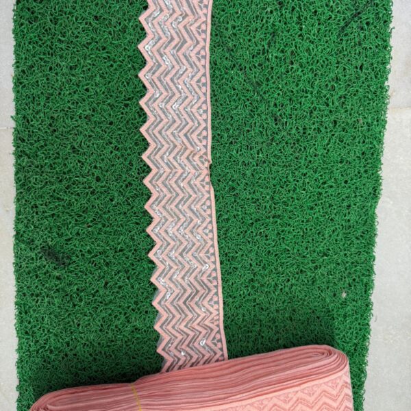 Zigzag Sequence Organza Border Lace – 20 Meter