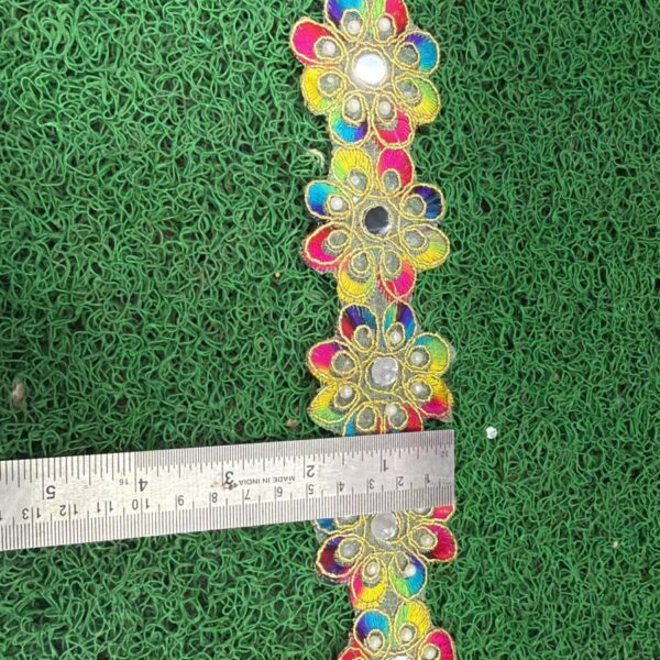 Multicolor Floral Mirror Designer Lace – 9 Meter