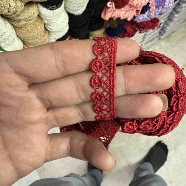 Maroon Floral Ring GPO Lace – 20 Meter
